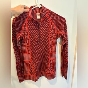 Kari Traa Red and Black Zip Up Sweater